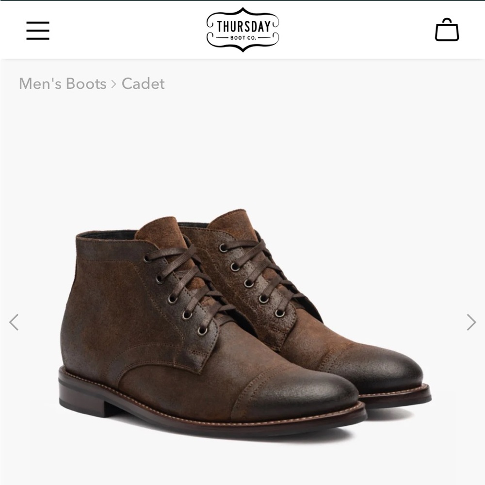 Thursday Men's Cadet Boots in Mocha Suede 11.5